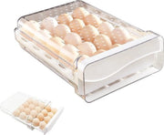 Egg Container con Grande Capacità in Plastica Portatile per Cucina e Frigorifero - Contenitore trasparente per uova e uova di anatra