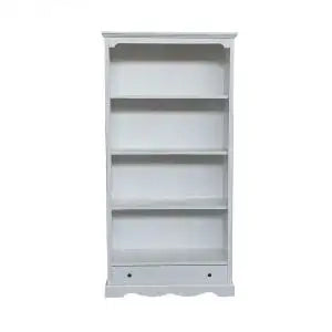 Libreria graffa in legno Shabby chic laccato bianco