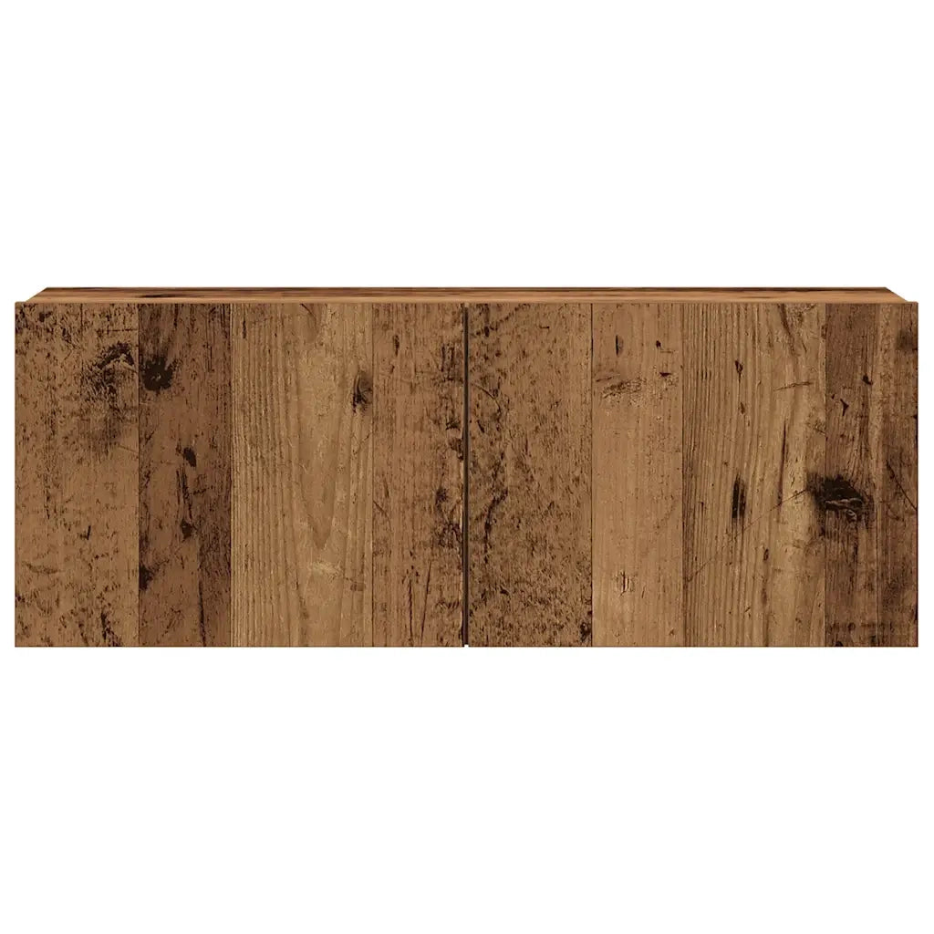 Set Mobile TV 8 pz-Set di 8 Credenza per TV Montato a Parete Legno Antico in Truciolato