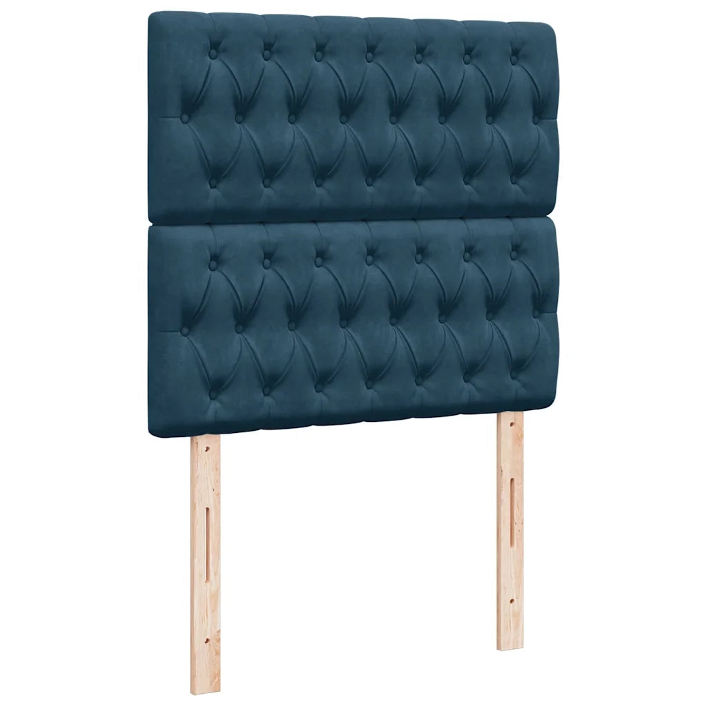 Giroletto a Molle con Materasso Blu 90x200 cm in Velluto 3293120