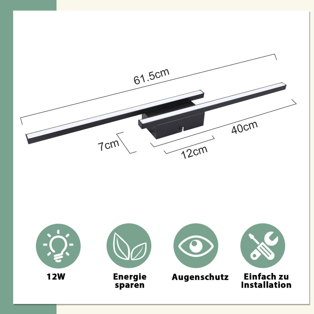 ZMH Lampada da Soffitto LED 6500K Fredda Moderna 12W 61 5cm per Soggiorno Sala da Pranzo Ufficio