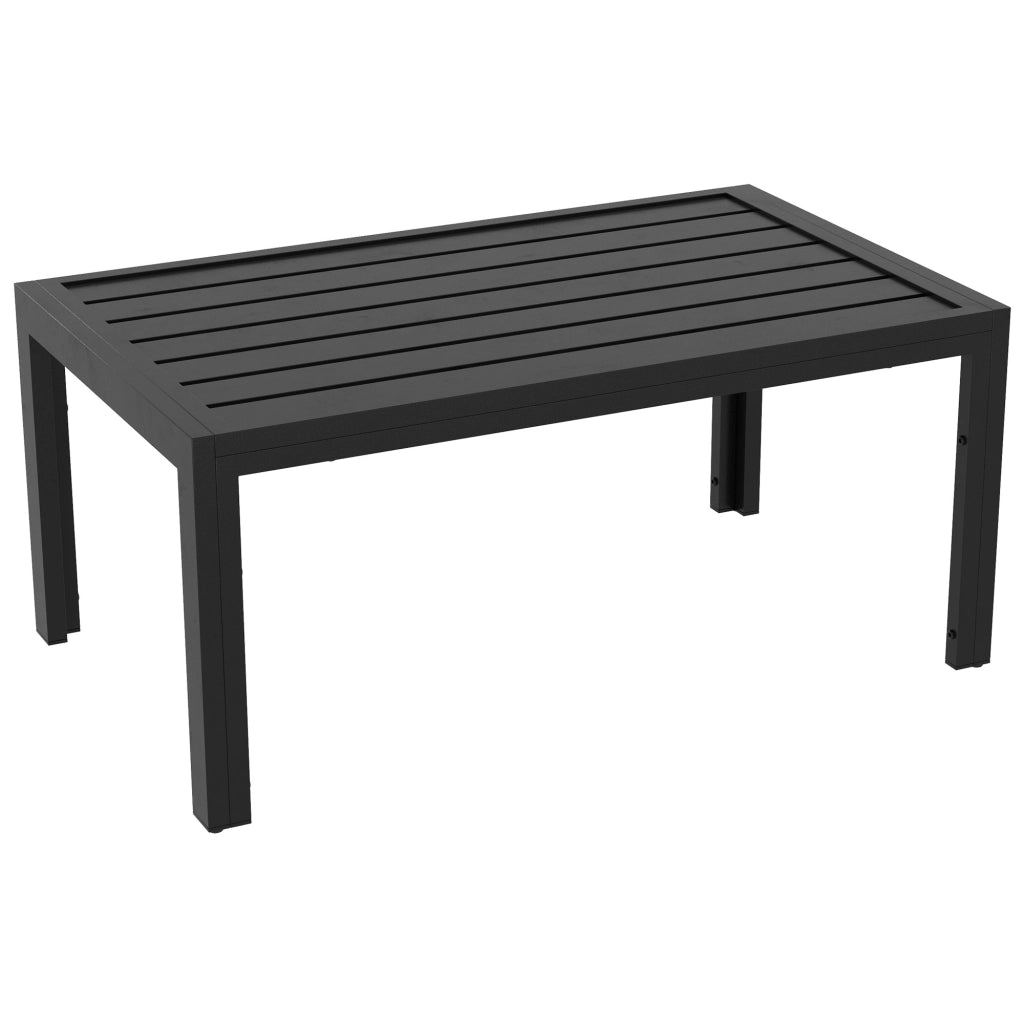 Tavolino da giardino rettangolare ¨C zephmum ¨C nero, acciaio, 101.5x61x46 cm