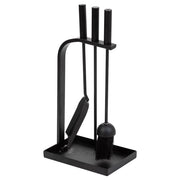 Set di 4 strumenti in metallo per il camino in metallo nero