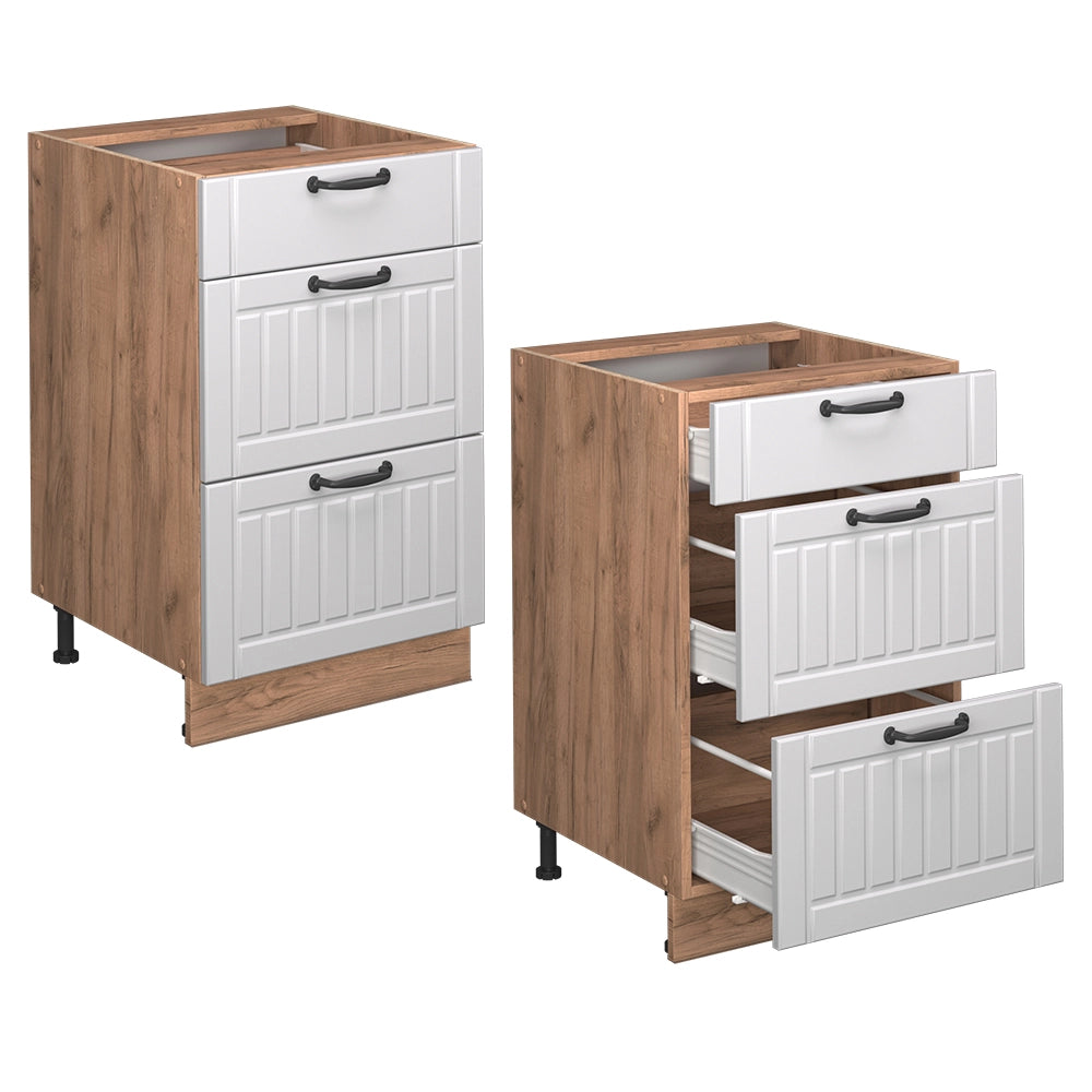Vicco Mobiletto base per cucina Bianco casa di campagna 50 cm , PL Antracite