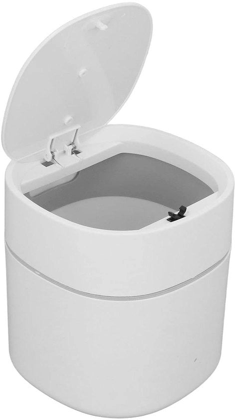 Mini cestino da discarica per ufficio - Cestino da imballaggio con coperchio - Contenitore per rifiuti piccolo per ufficio, bagno (bianco)