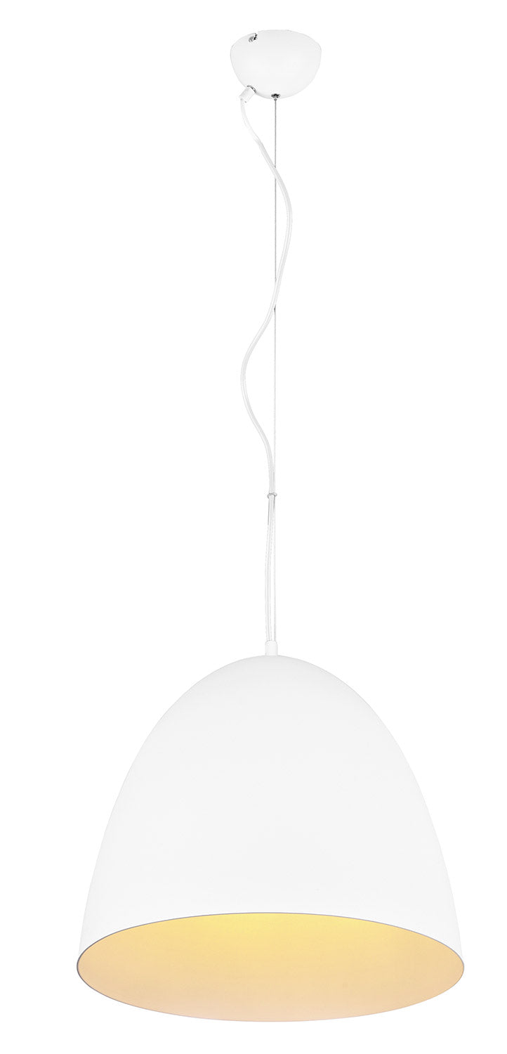 Lampada a Sospensione da Interno Attacco E27 in Metallo Bianco Opaco