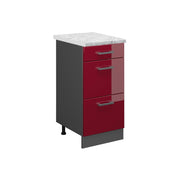 Vicco Mobiletto base per cucina Rosso lucido 40 cm PL Marmo