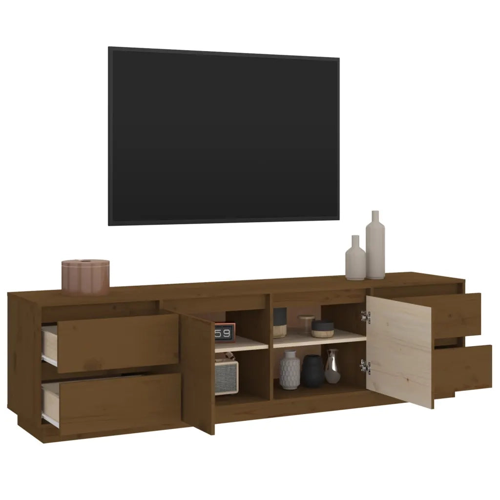 Mobile Porta TV ambra 176x37x47,5 cm in Legno Massello di Pino 814322