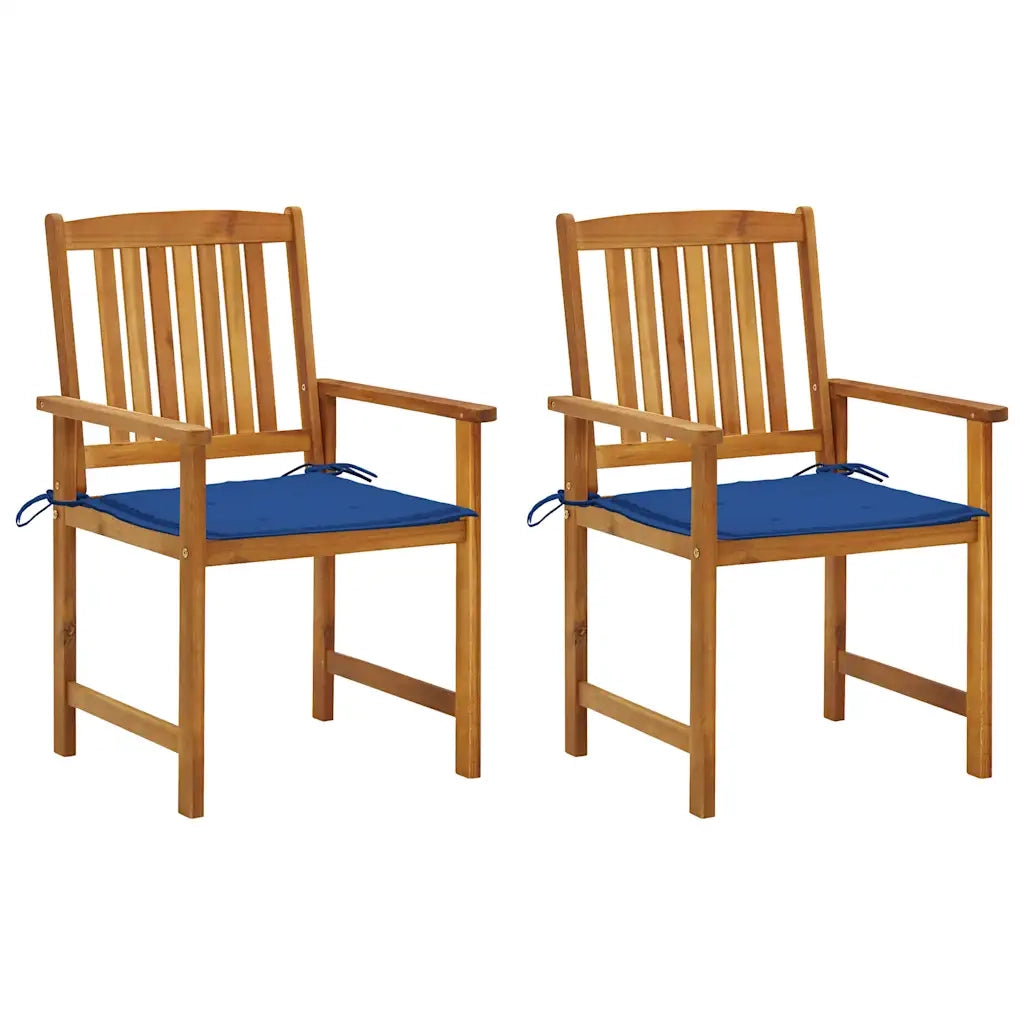 Sedie da Giardino con Cuscini 2 pz in Massello di Acacia cod mxl 7903