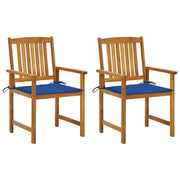 Sedie da Giardino con Cuscini 2 pz in Massello di Acacia cod mxl 7903