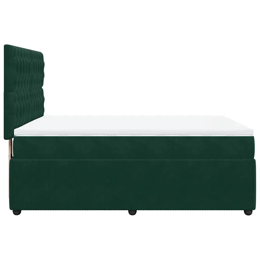 Giroletto a Molle con Materasso Verde Scuro 140x200 cm Velluto 3294667