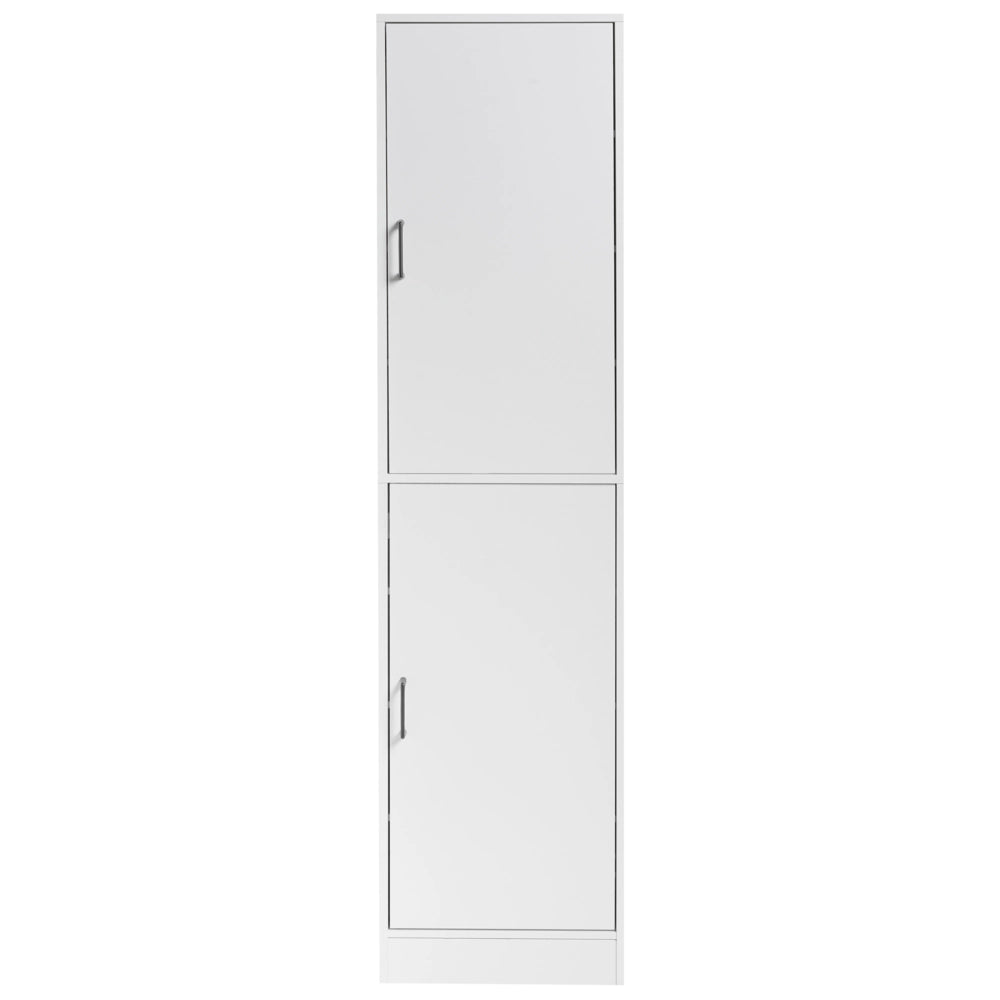 Scarpiera alta in truciolato bianco, 43 x 40 x 170 cm, per 12 paia di scarpe con scomparti, Moderno Minimalista
