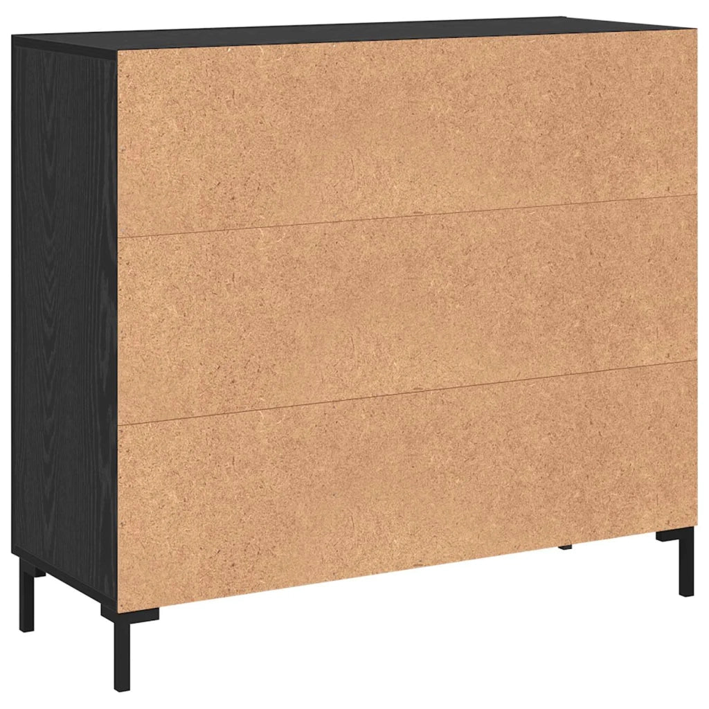 Credenza Rovere Nero 90 x 34 x 80 cm Legno multistrato 879585