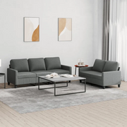 Set di Divani 2 pz con Cuscini Grigio Scuro in Tessutocod mxl 107067