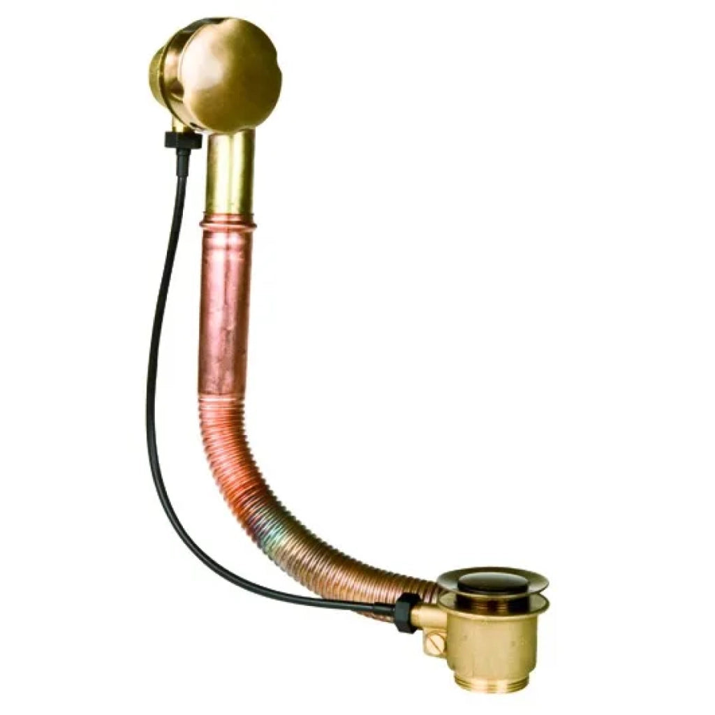 COLONNA SCARICO VASCA AUTOMATICO IN OTTONE COLORATA RAMATA   PORTA & BINI RUBINETTERIE SNC