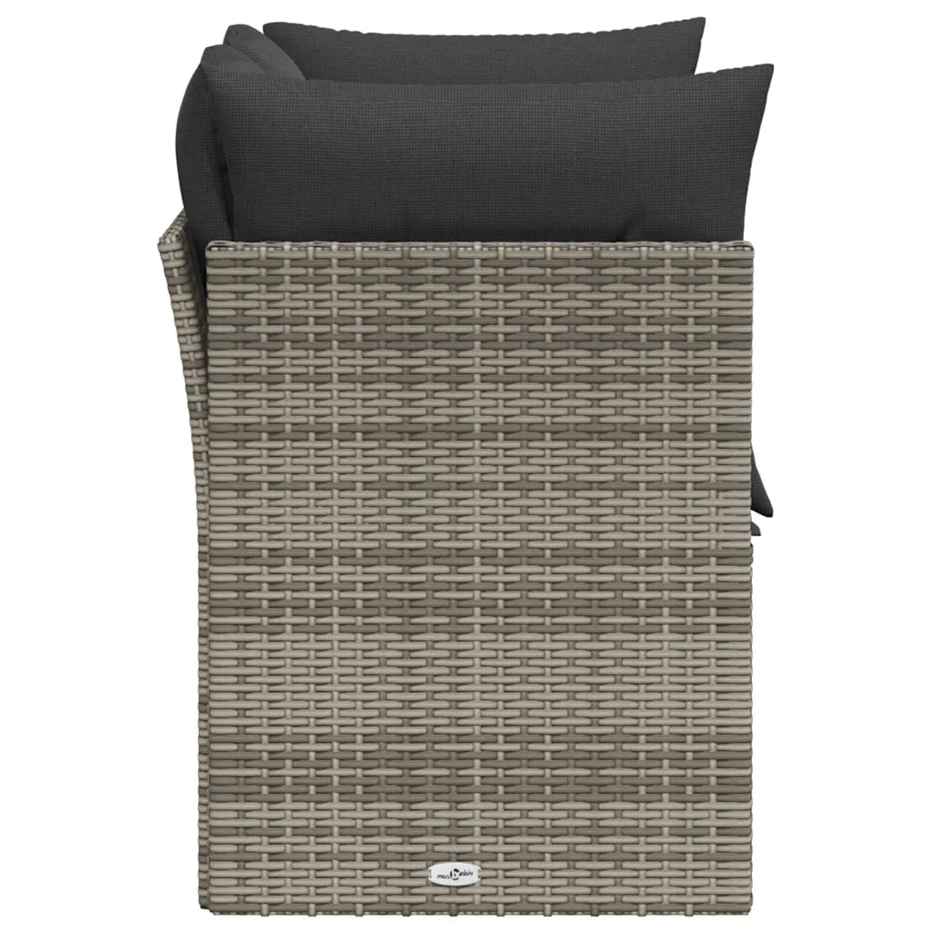 Divano da Giardino con Cuscini 2 Posti-Sofa da giardino Grigio in Polyrattan 405177
