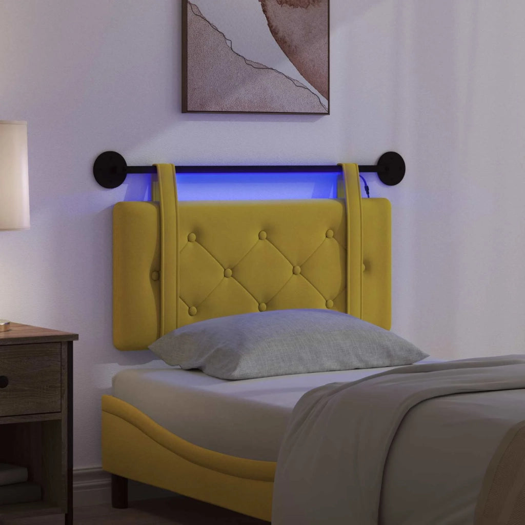 Testiera sospesa Con luce LED Giallo Velluto 3424090
