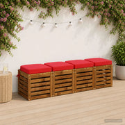 Cuscini per sedile a 4 pezzi SOEST 4 pcs 100% Poliestere Rosso 945216