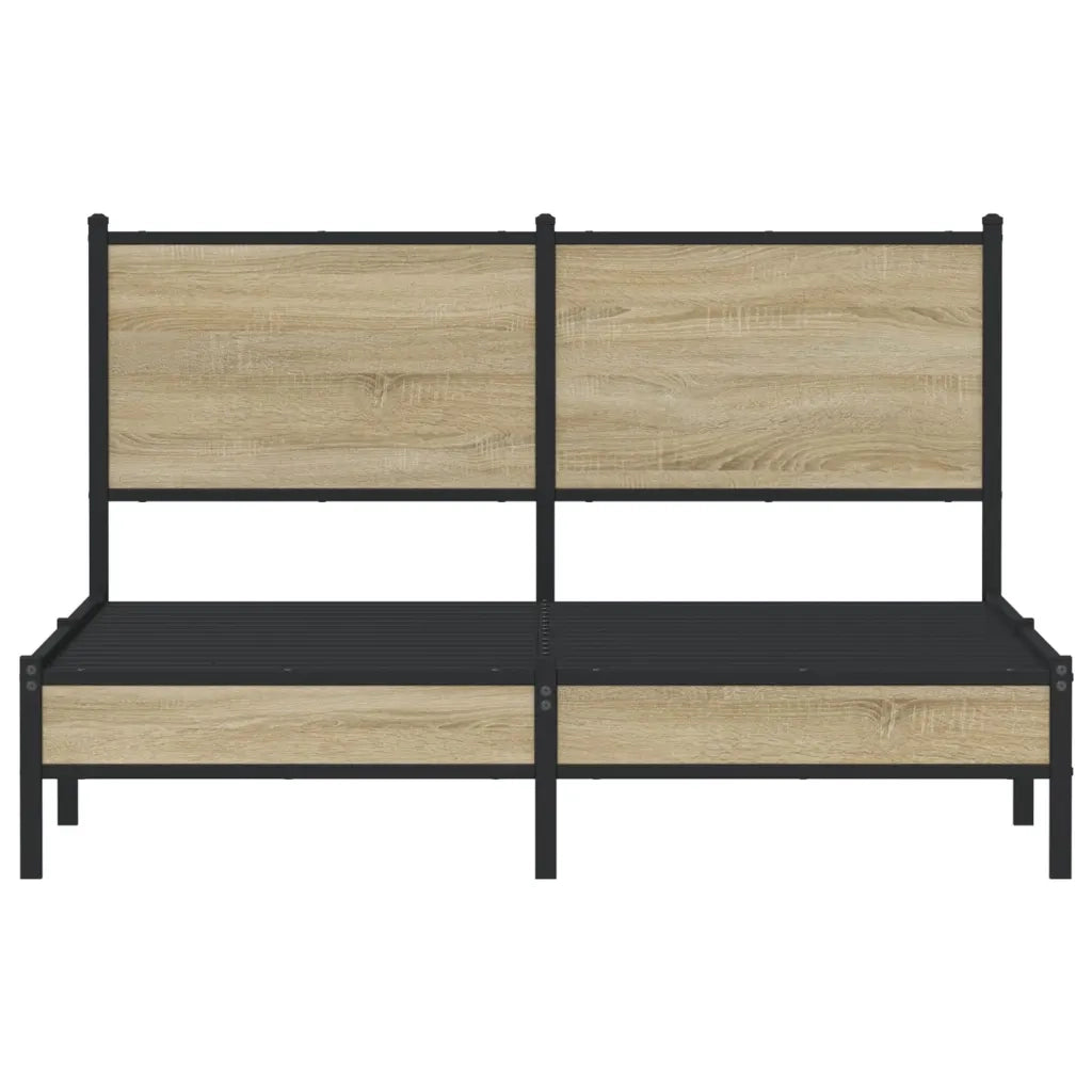 vidaXL Giroletto senza Materaso in Metallo Rovere Sonoma 140x200 cm