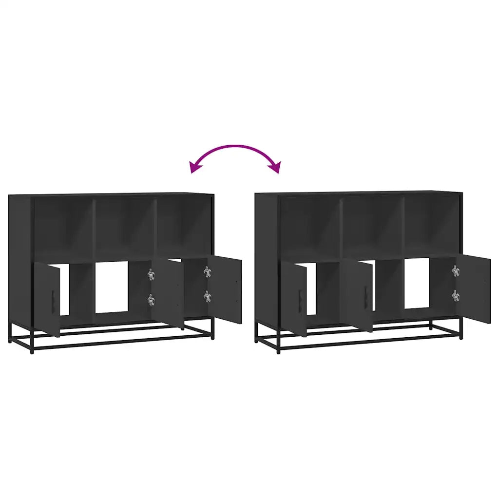 Credenza Nera 100x35x76 cm in Legno Multistrato 849029