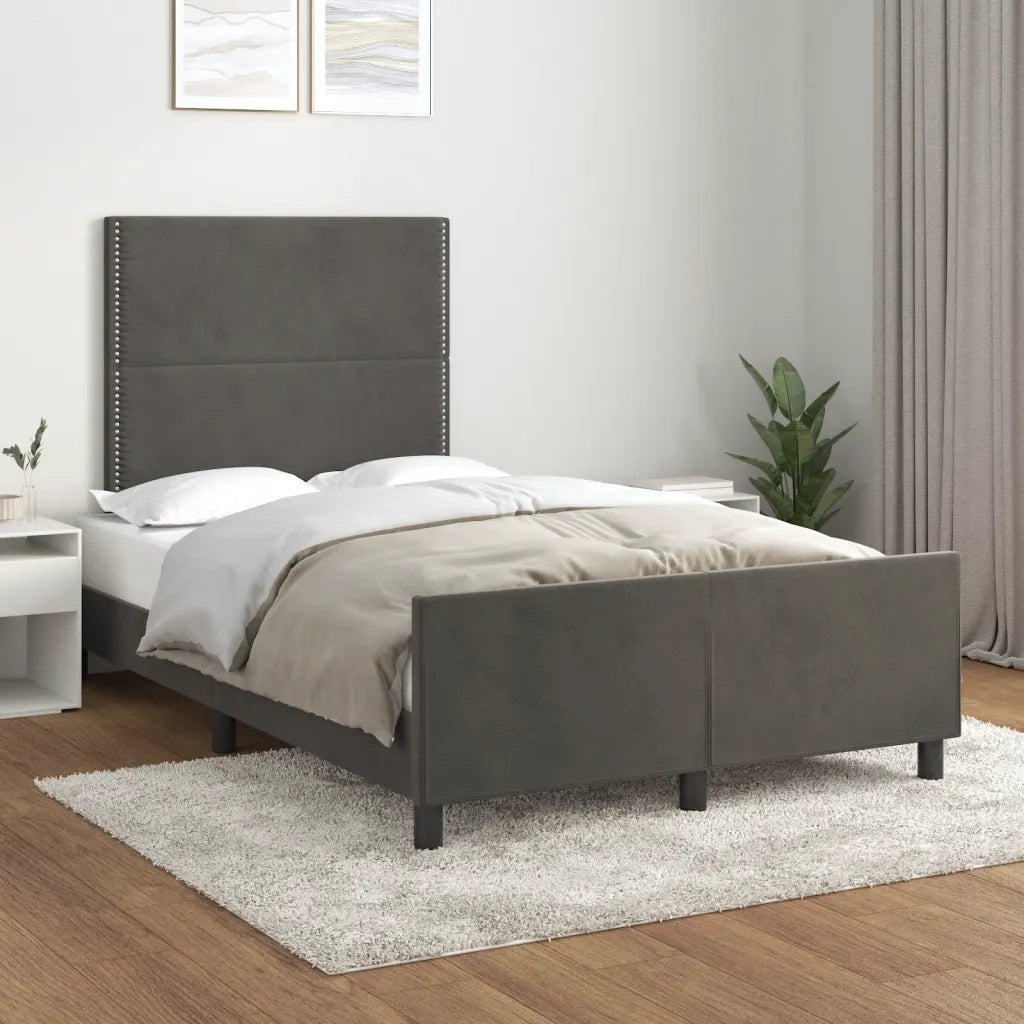 Giroletto senza Materasso Grigio Scuro 120x200 cm Velluto 3125685