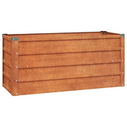 Fioriera rialzata per piante fiori terrazza giardino finitura ruggine 100 x 40 x 45 cm acciaio corten marrone 02_0039858