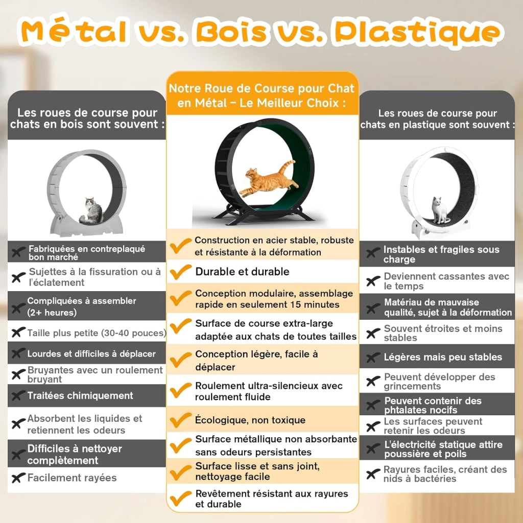 Ruota per gatti, ruota per esercizi per gatti, XL- 100 cm, ultra silenziosa con tappetino rimovibile, adesivi, sistema di bloccaggio, metallo, verde, regali per il vostro gatto