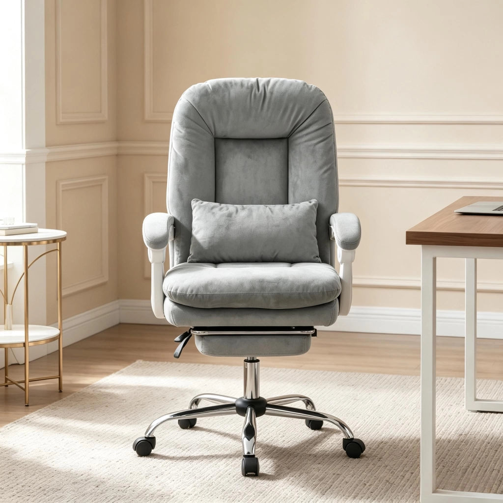 Sedia da ufficio ergonomica, sedia da scrivania in velluto con base girevole, altezza regolabile (include solo 1 sedia da ufficio)