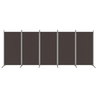 Divisorio a 5 Pannelli Marrone 433x180 cm in Tessuto 350267