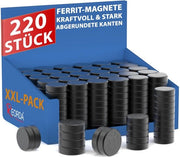 Set di magneti forti per lavagne bianche, calendari, frigoriferi e porte con adesivo forte, magneti rotondi - nero