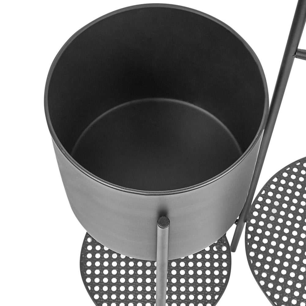 Supporto per vaso da interno in metallo nero per piante stile moderno contemporaneo