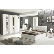 Camera da letto con armadio ante battenti con specchi Denise colore bianco olmo