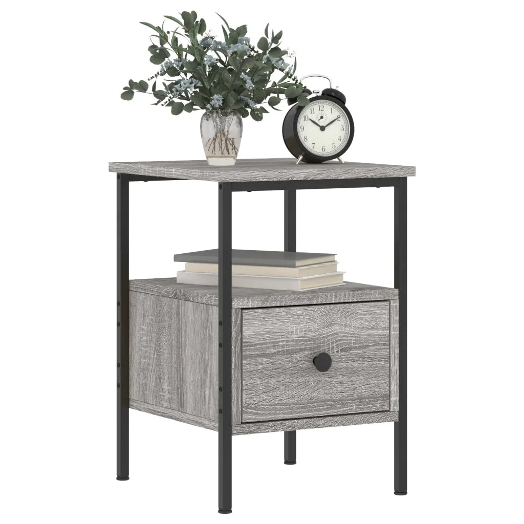 Set di 2 Comodini | Armadio da Notte | Mobiletto da notte Grigio Sonoma 34x36x50 cm in Legno Multistrato