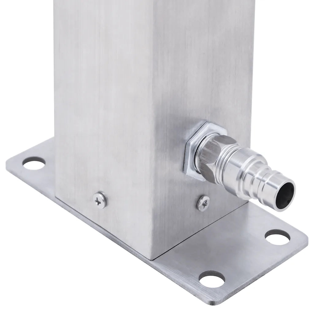 Colonna d'Acqua da Giardino 100 cm Acciaio Inox Quadrato 364499