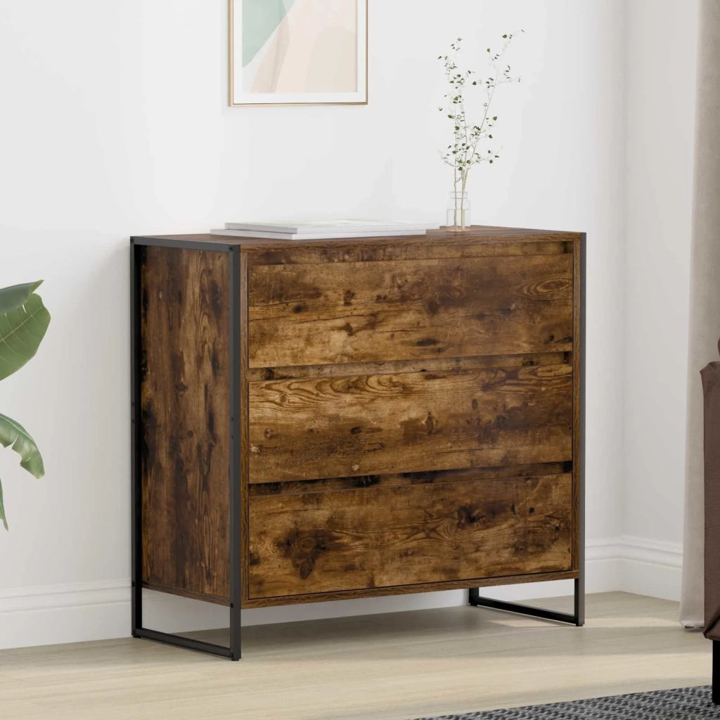 Credenza | Madia | Buffet da pranzo | Armadio da pranzo Quercia Fumosa 79 x 36 x 75.5 cm Legno multistrato