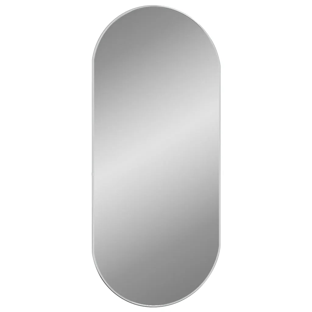 Specchio da Parete-Specchio a Muro-Specchio Decorativo Argento 100x45 cm Ovale