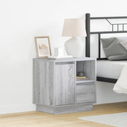 Mobilini da notte con LED 2 pezzi Grigio Sonoma 50x34,5x50 cm