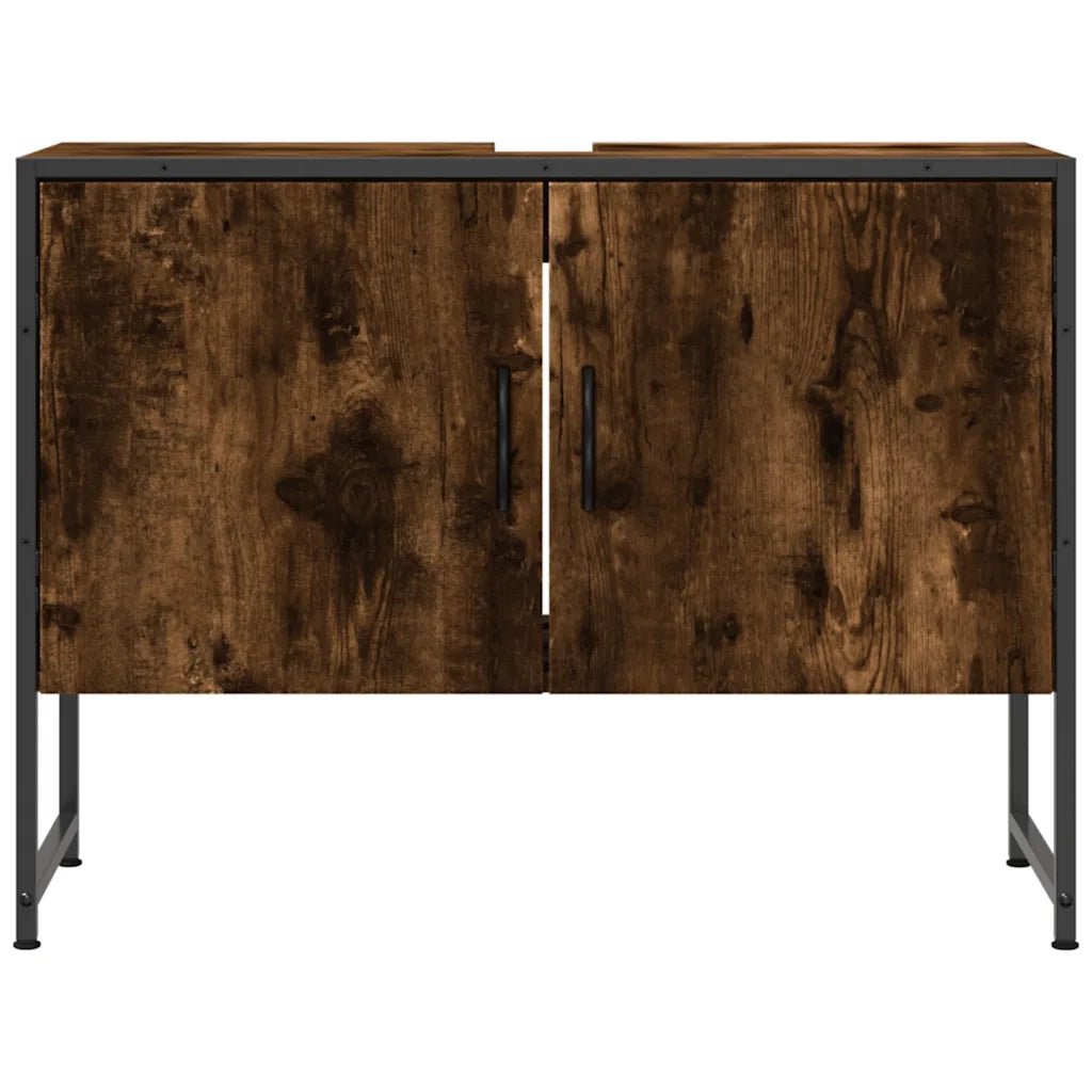 Mobile Lavabo Bagno Rovere Fumo 60x30x60 cm Legno Multistrato 842463