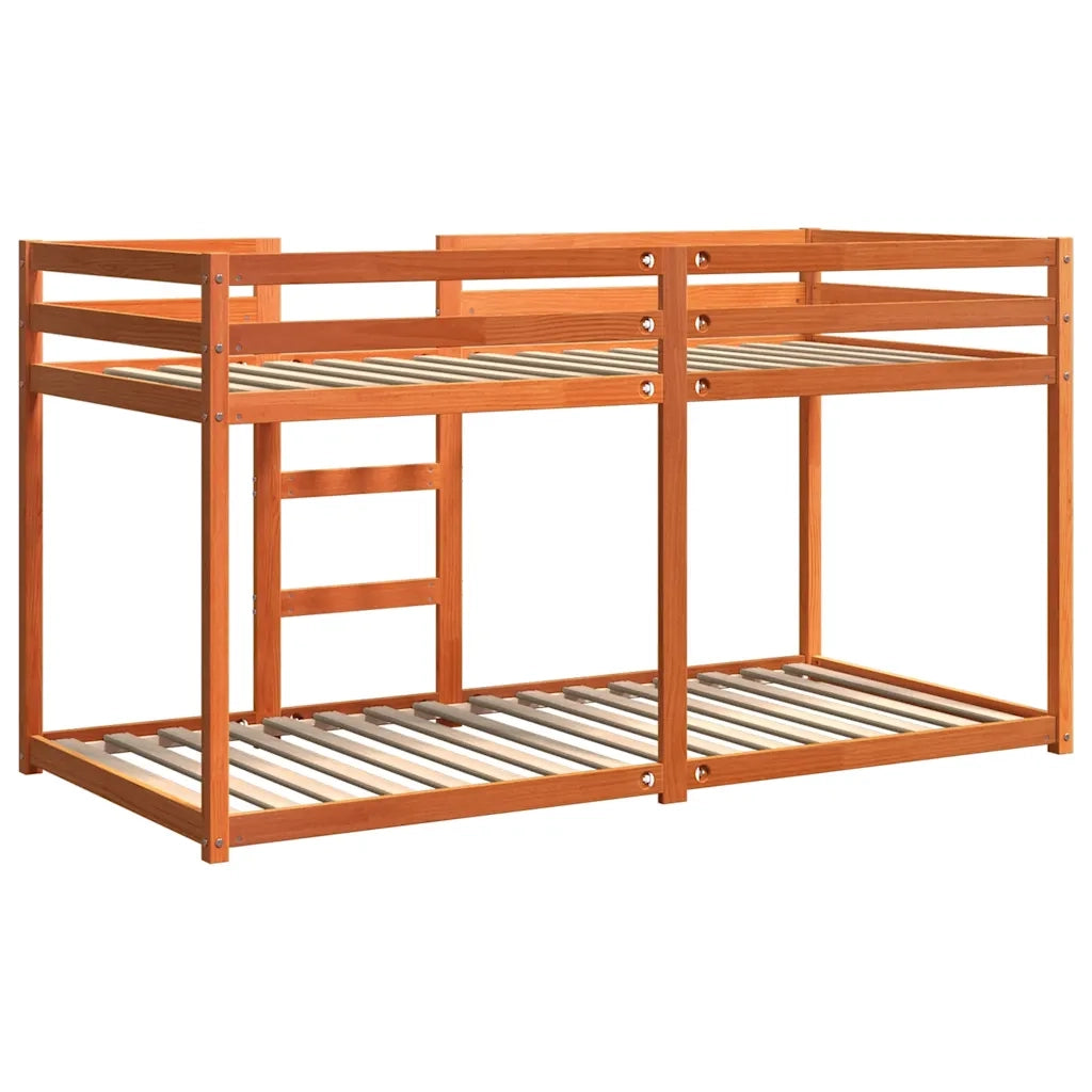 Letto singolo | Letto per adulti | Letto a Castello Marrone Cera 80x200 cm in Legno di Pino