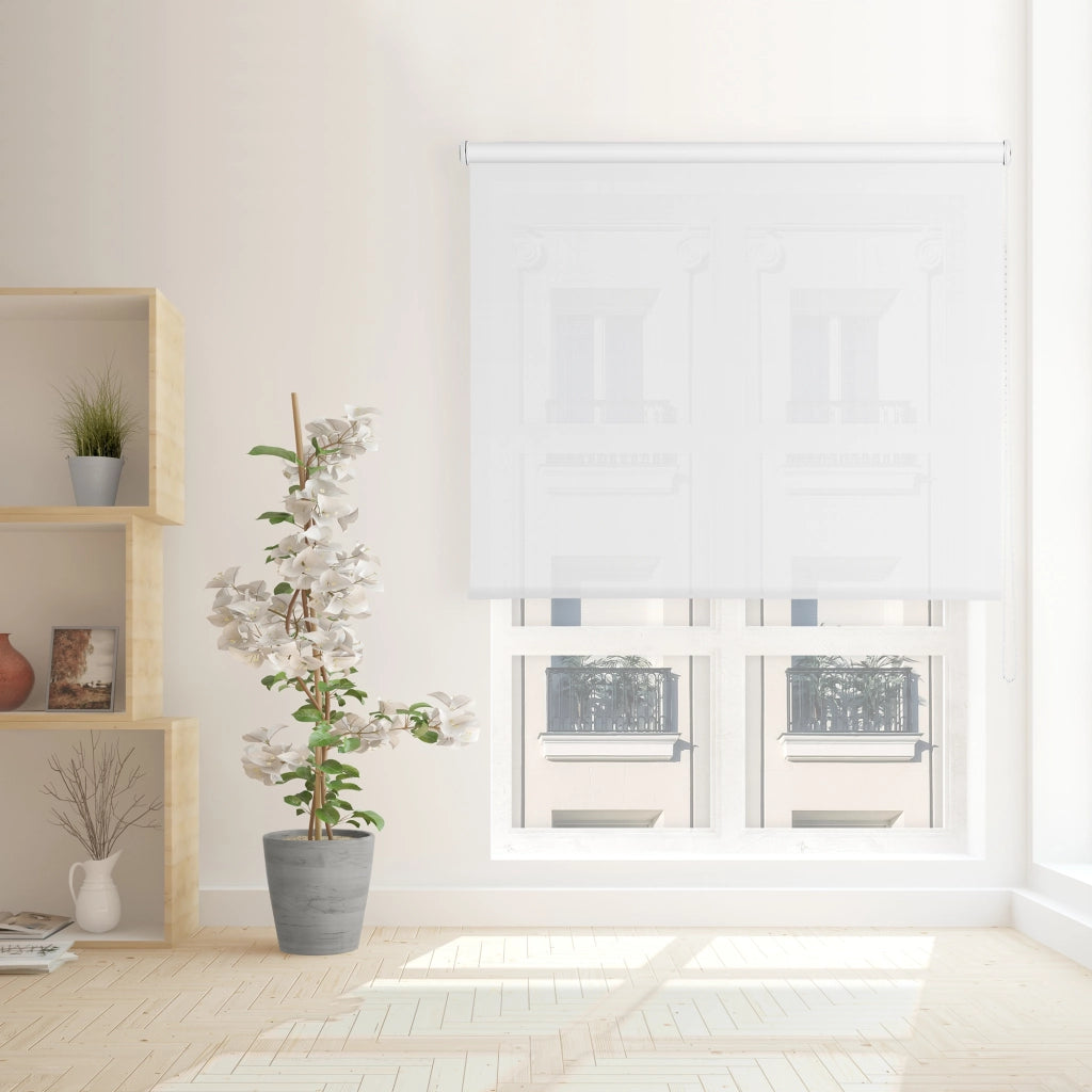 VIEWTEX Tenda a rullo Screen  10% Grado di apertura bianco perla 105 x 190 cm - Made in Europe - 5 anni di garanzia