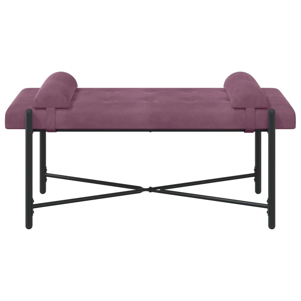 Panchina con bottoni e cuscini Viola 110 x 40 x 46 cm Velluto 42038398