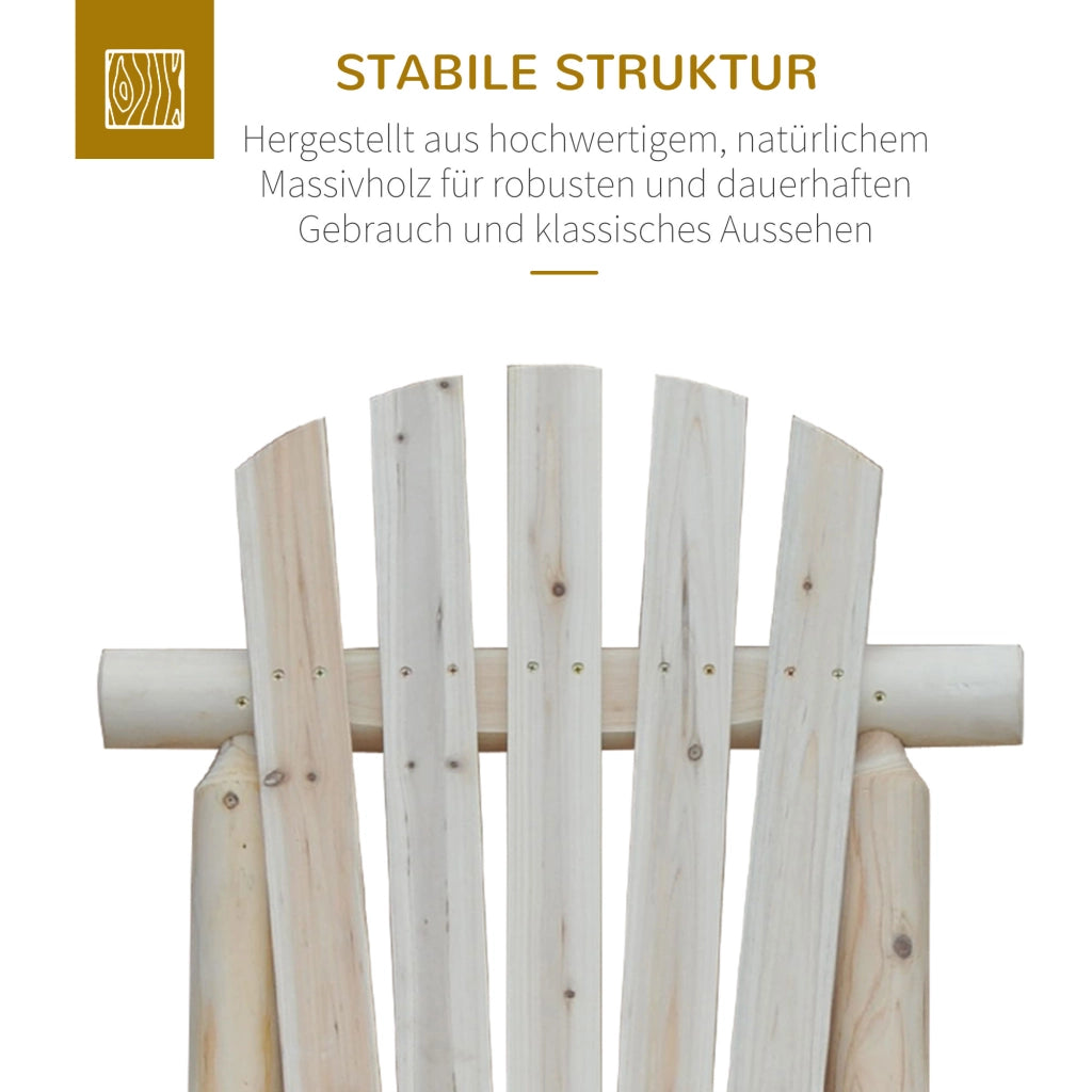 Sedia Adirondack ¨C zephmum ¨C Legno Naturale 83x68x101 cm