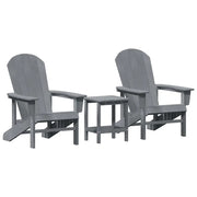 Sedia da Giardino 3 pz | Sedie da Esterno Grigio chiaro Polietilene