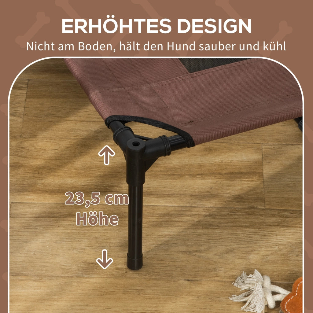 Letto per cani con baldacchino ¨C zephmum ¨C grigio tessuto 122x92x108 cm