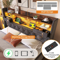 Letto 180x200cm?- Xylo - idraulico 4 USB lino grigio