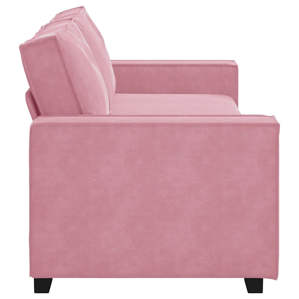 Divano a 3 Posti rosa 220x78x84 cm in Velluto 4105033