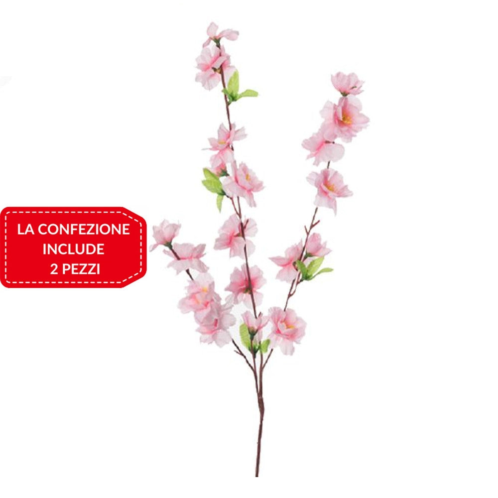 Trade Shop - 2 Pz Fiori Pesco Finti Artificiali Primavera Decorazione Interno Esterno Bouquet -
