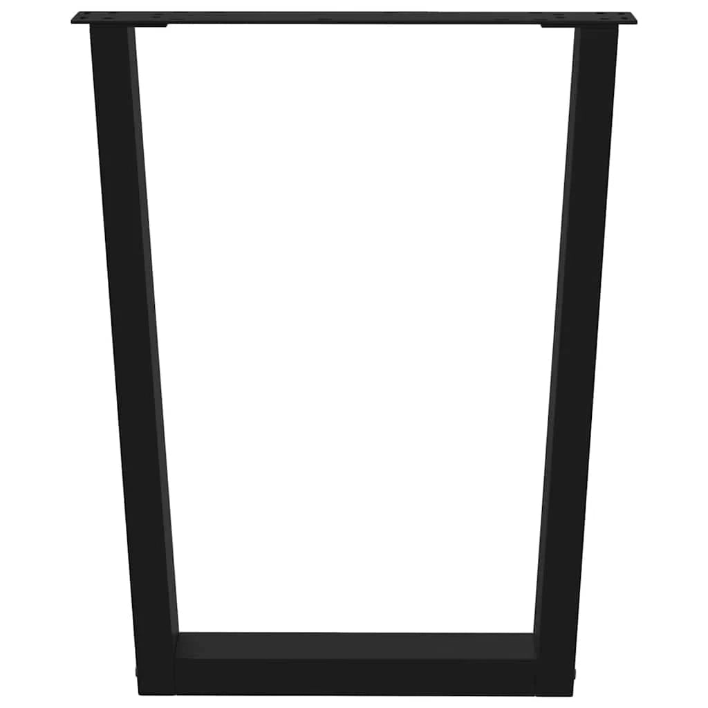 Set di 2 gambe regolabili per tavolo da pranzo a forma di V 70 x 72-73 cm stile moderno con guide in acciaio nero 02_0056931