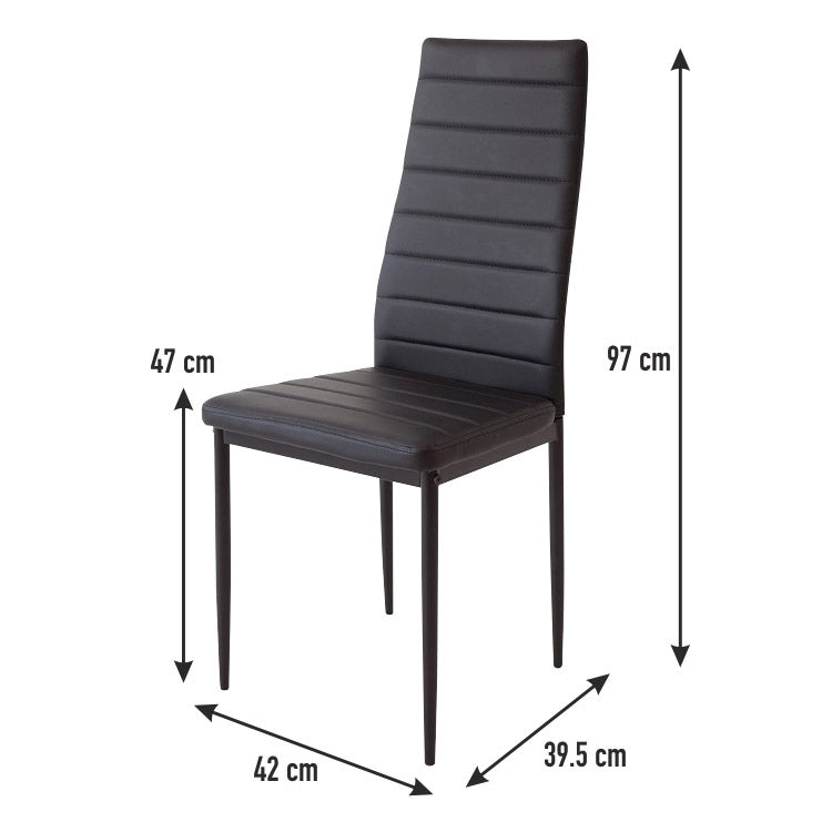 Sedia in Similpelle 42x39x97 cm  Katia Nera