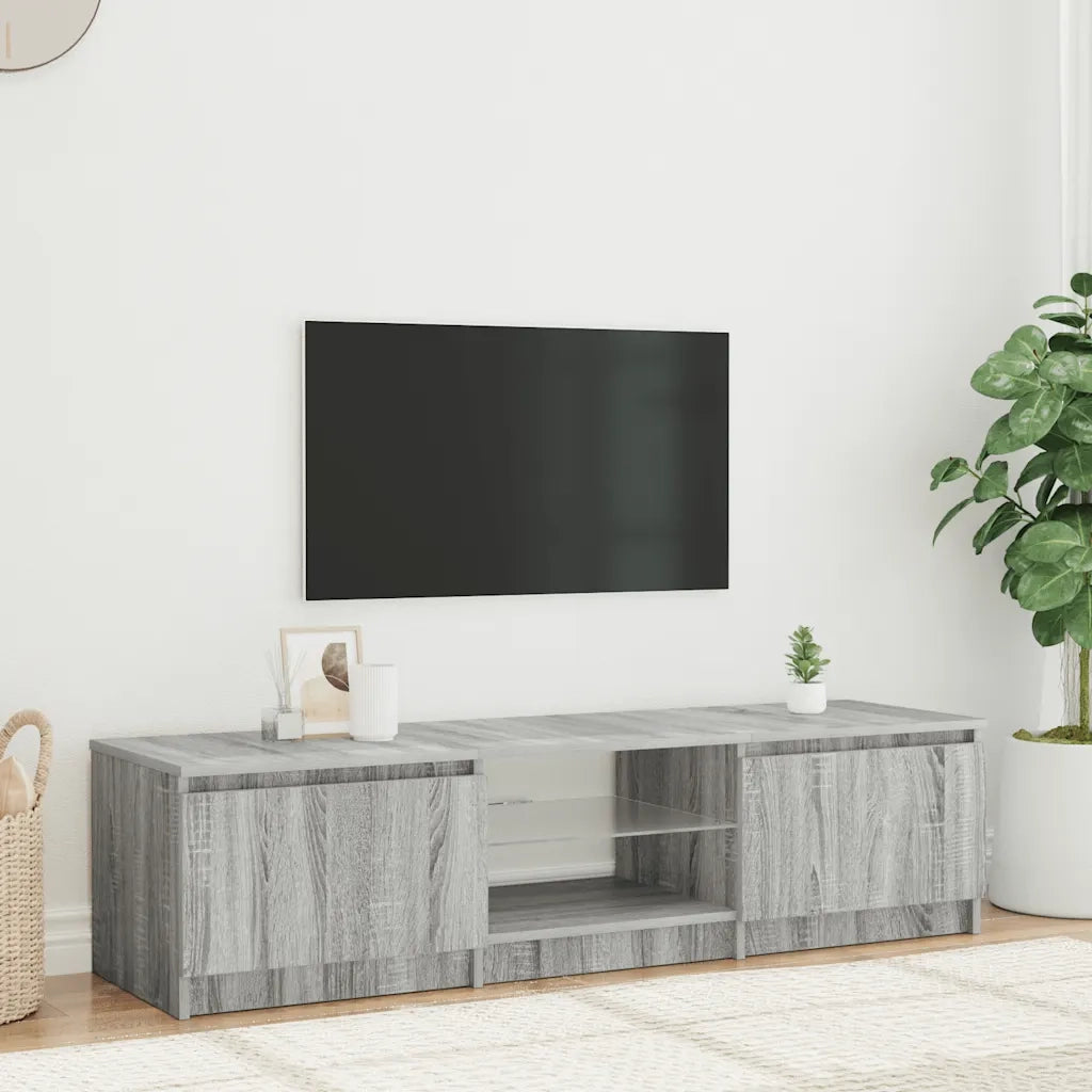 Mobile Porta TV con Luci LED Grigio Sonoma 140x40x36 cm 822682